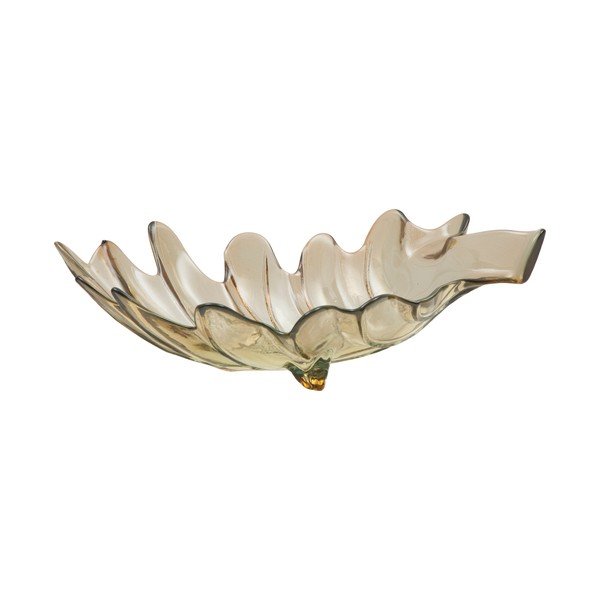 Siva zdjela od recikliranog stakla Mauro Ferretti Leaf, 33 x 20 cm-image-3