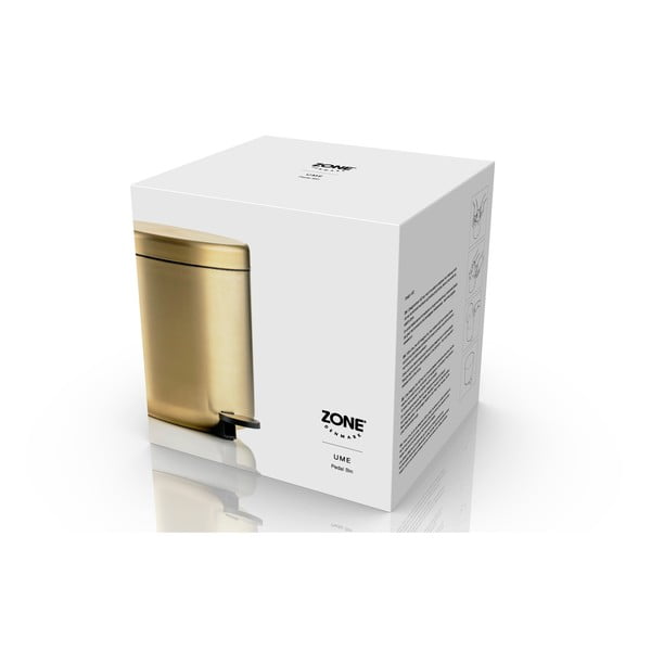 Mjedena kanta za smeće od nehrđajućeg čelika s pedalom 4 l Ume Brass – Zone-image-3