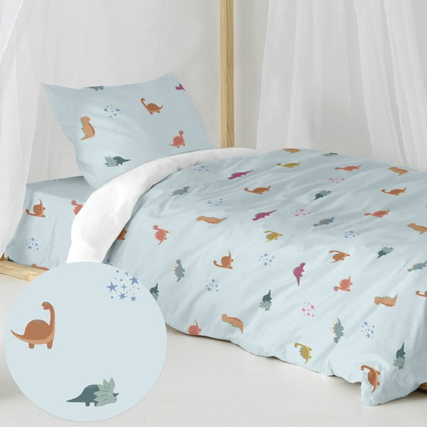 Pamučna dječja posteljina za krevet za jednu osobu 140x200 cm Mini dinosaur – Happy Friday