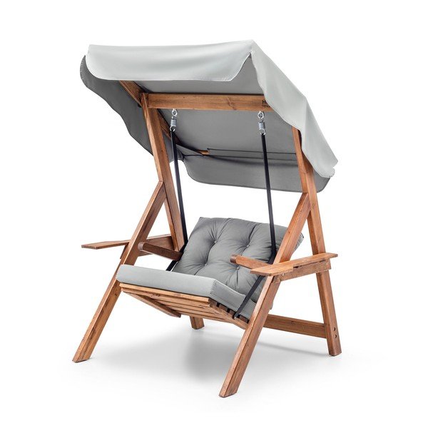 Siva/u prirodnoj boji vrtna ljuljačka od masivnog drveta Galata – Floriane Garden-image-3