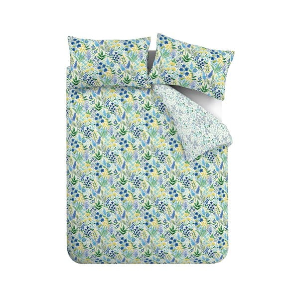 Zelena/plava posteljina za krevet za jednu osobu 135x200 cm Tilly Floral – Catherine Lansfield