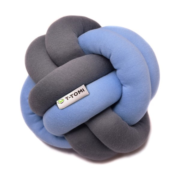Plavo-siva pamučna pletena lopta T-TOMI, ø 20 cm