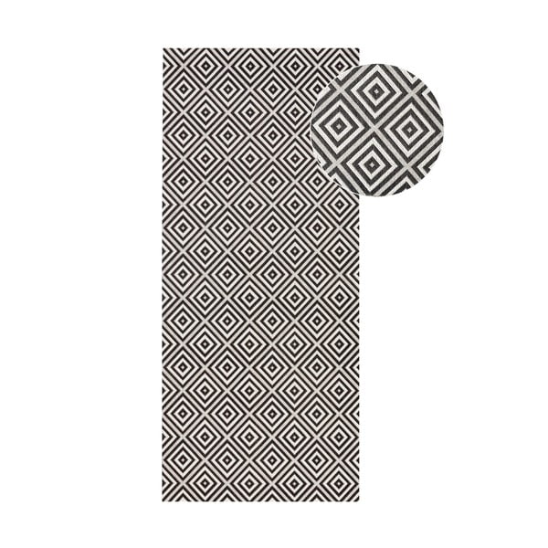 Crno-bijeli vanjski tepih NORTHRUGS Karo, 80 x 200 cm