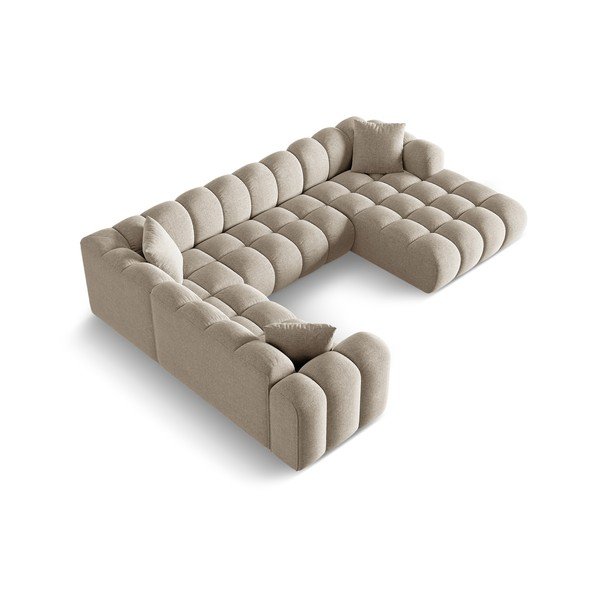 Svjetlo smeđa kutna garnitura od šenila (s lijevim kutom/u obliku slova "U") Treno – Cosmopolitan Design-image-2