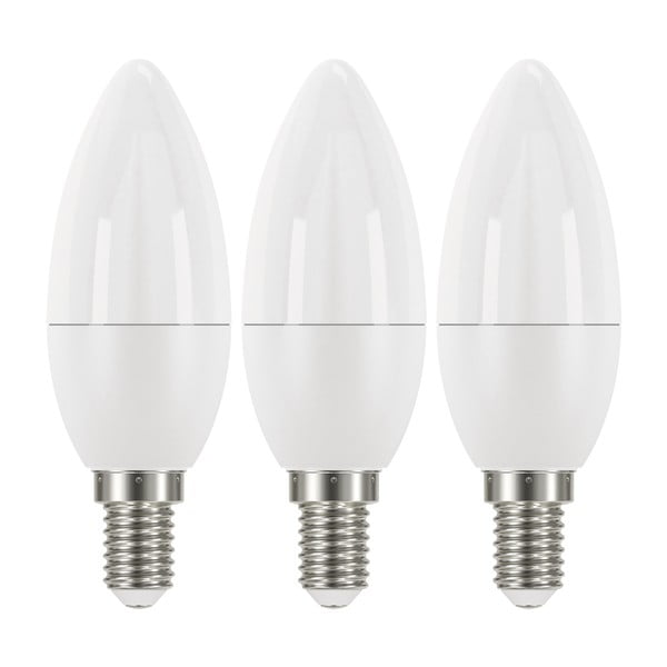 Set od 3 LED žarulje EMOS Classic Candle Neutral White, 5W E14