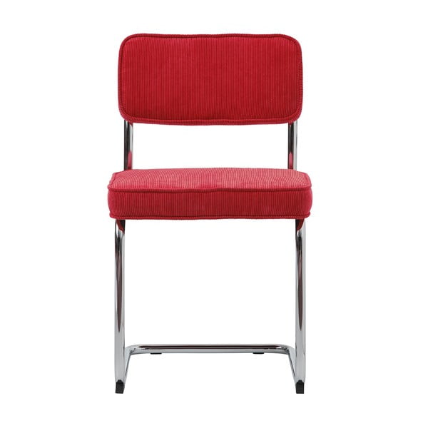 Crvena blagovaonska stolica od samta Rupert – Unique Furniture-image-3