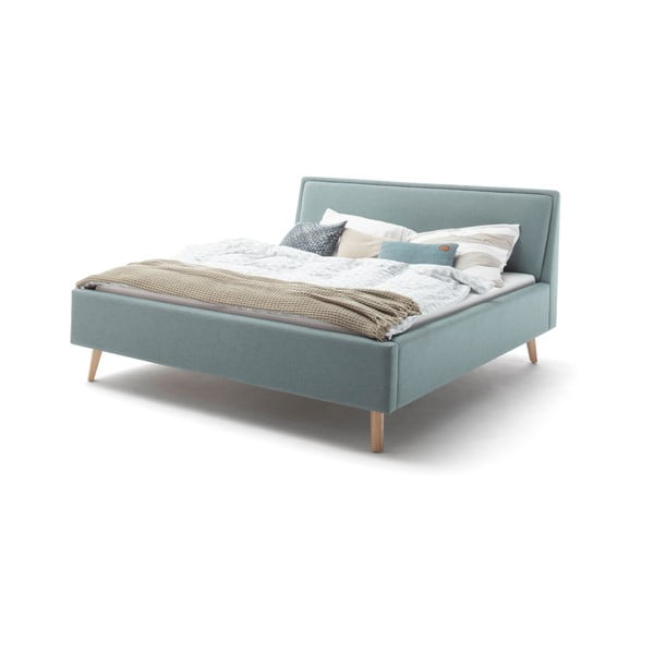 Plavi/sivi tapecirani bračni krevet s prostorom za odlaganje s podnicom 180x200 cm Frieda – Meise Möbel-image-4