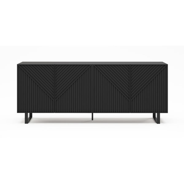 Crna komoda 201x80x40 cm Peta – Marckeric