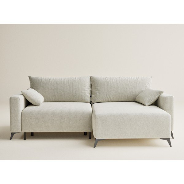 Krem sklopiva/s prostorom za odlaganje kutna garnitura od šenila (s desnim kutom/s ležaljkom) Leon – Maison de Rêve-image-2