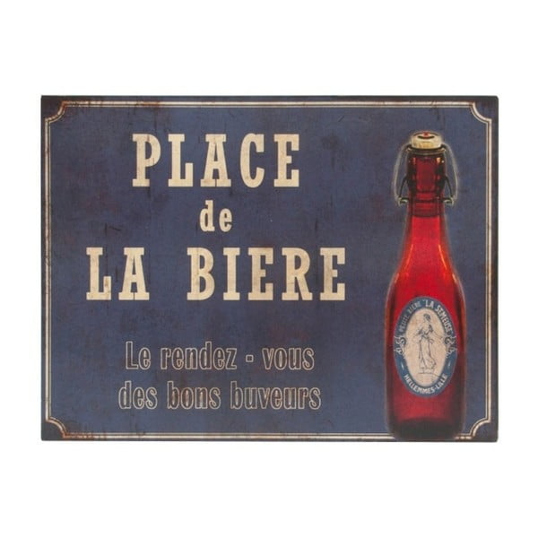 Metalni ukrasni znak 33x25 cm Place De La Biere – Antic Line