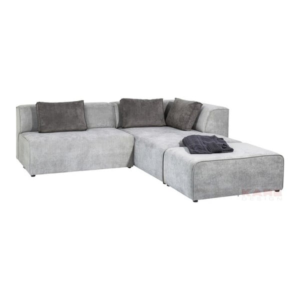 Svijetlo siva sofa s Kare Design Infinity tabureom