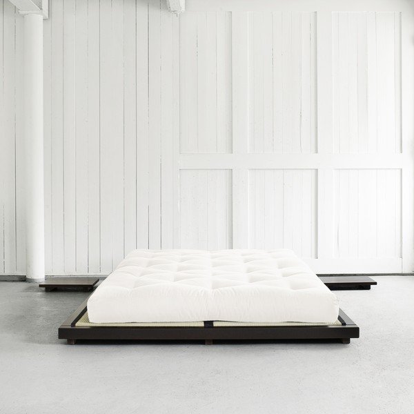Bračni krevet od borovine s madracem i tatami Karup Design Dock Double Latex Black / Natural, 140 x 200 cm-image-4