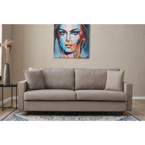 Svjetlo smeđa sklopiva sofa 210 cm Eva – Balcab Home-image-1