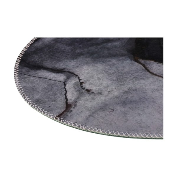 Crno-bijeli perivi okrugli tepih ø 120 cm – Vitaus-image-2