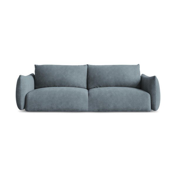 Plava sklopiva sofa od šenila 230 cm Leila – Makamii