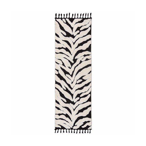 Crno-bijela staza 80x300 cm Esra Zebra – Flair Rugs
