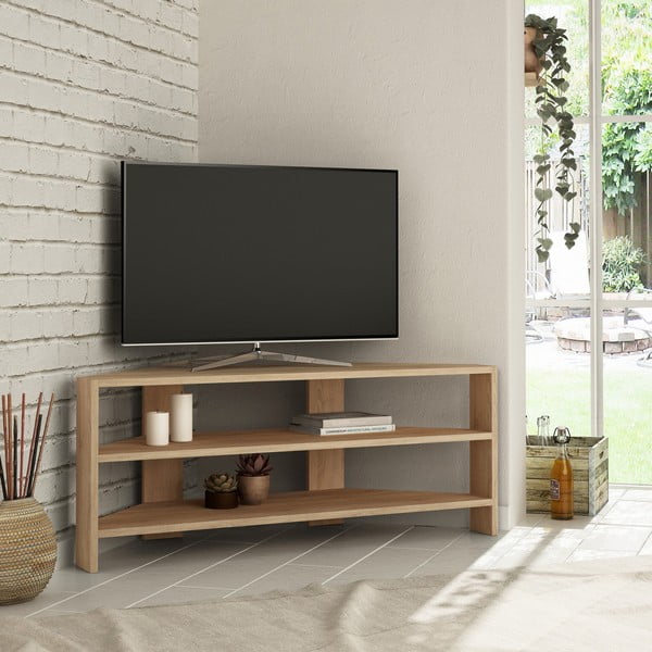 TV komoda u dekoru hrasta u prirodnoj boji 114x45x36 cm Thales Corner – Kalune Design-image-1
