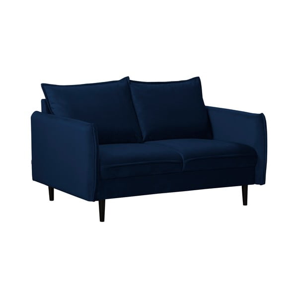 Tamno plava baršunasta sofa 138 cm Juli – Ropez-image-1