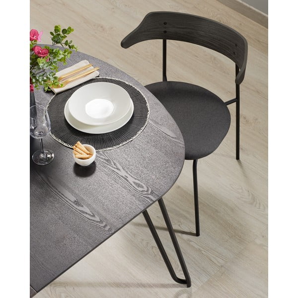 Proširiv blagovaonski stol s pločom stola u dekoru jasena 90x140 cm Norfort – Kave Home-image-1