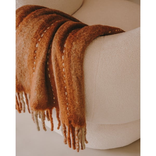 Vunena/od mješavina vlakana deka 130x170 cm Mayela – Kave Home-image-2