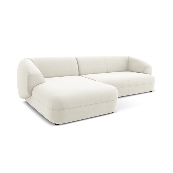 Bijela baršunasti kutna garnitura (s lijevim kutom) Moana – Makamii-image-4