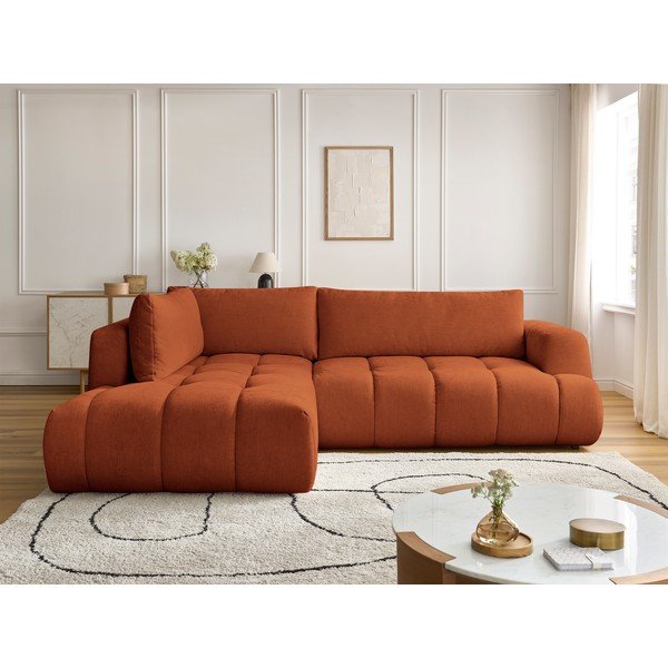 Ciglasta sklopiva/s prostorom za odlaganje kutna garnitura (s lijevim kutom/u obliku slova L) Fuji – Bobochic Paris-image-1