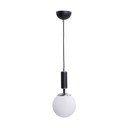 Bijela/crna viseća svjetiljka sa staklenim sjenilom ø 15 cm Hector – Squid Lighting