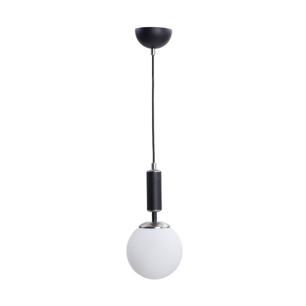 Bijela/crna viseća svjetiljka sa staklenim sjenilom ø 15 cm Hector – Squid Lighting