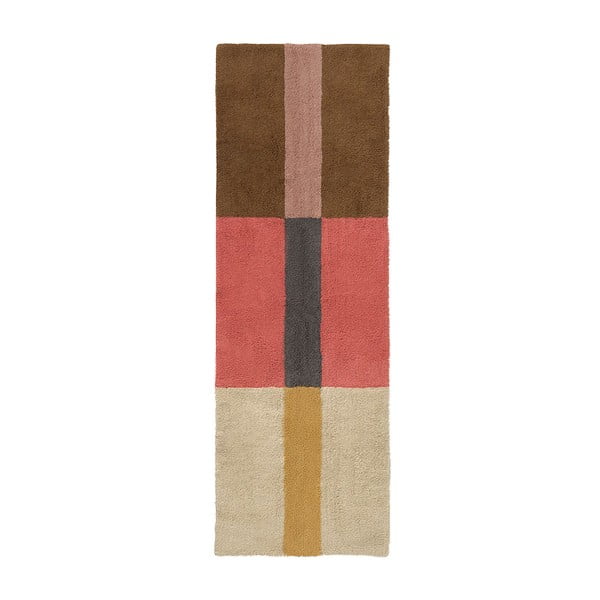 Ručno rađena vunena staza 80x230 cm Chroma Spiced Coral – Lorena Canals