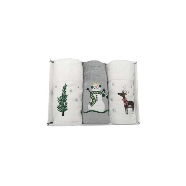 Set od 3 pamučna ručnika s božićnim motivom Armada Merry, 45 x 70 cm