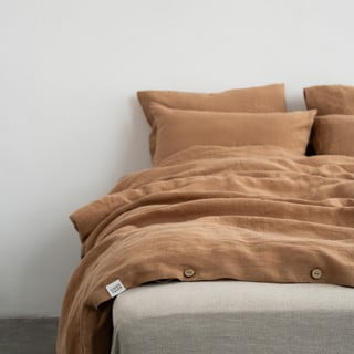 Smeđa lanena posteljina za bračni krevet/za produženi krevet 200x220 cm – Linen Tales