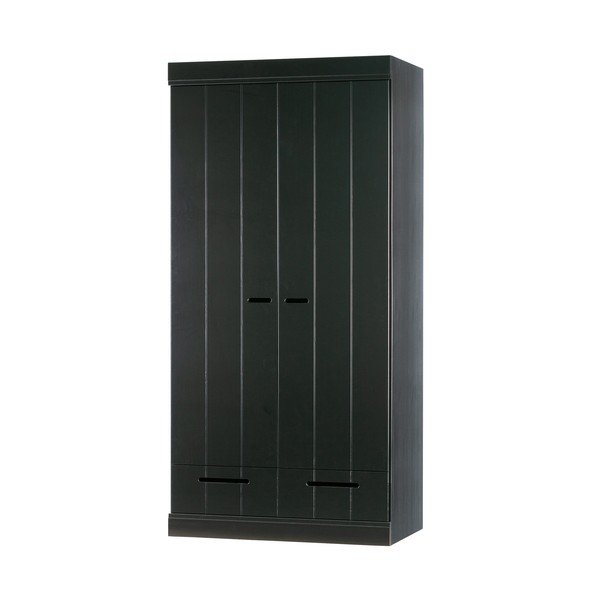 Crni ormar s konstrukcijom od borovog drveta WOOOD Connect, širine 94 cm-image-3