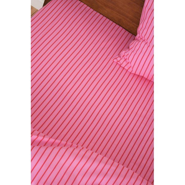 Ružičasta plahta s gumom od organskog pamuka 90x200 cm Sima – Jotex-image-2