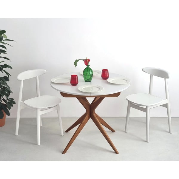 Okrugao proširiv blagovaonski stol s dodatnom pločom ø 90 cm Jubi – Ragaba-image-3