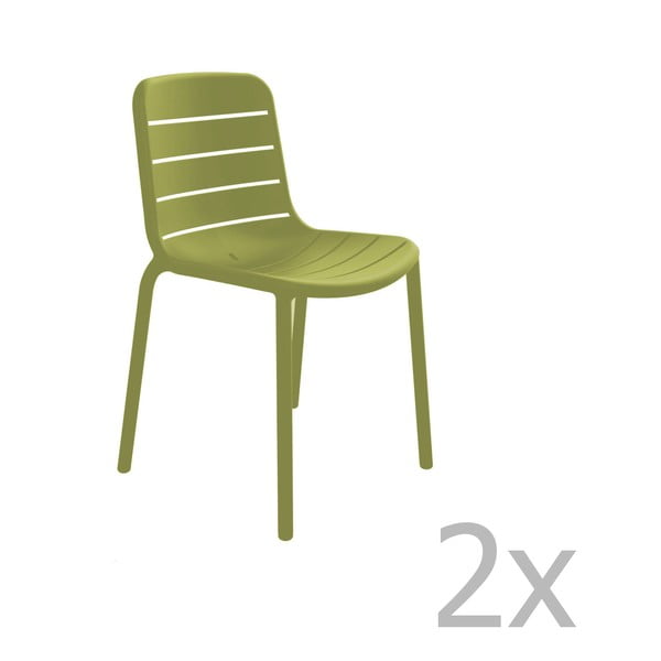Set od 2 zelene vrtne stolice Resol Gina Garden