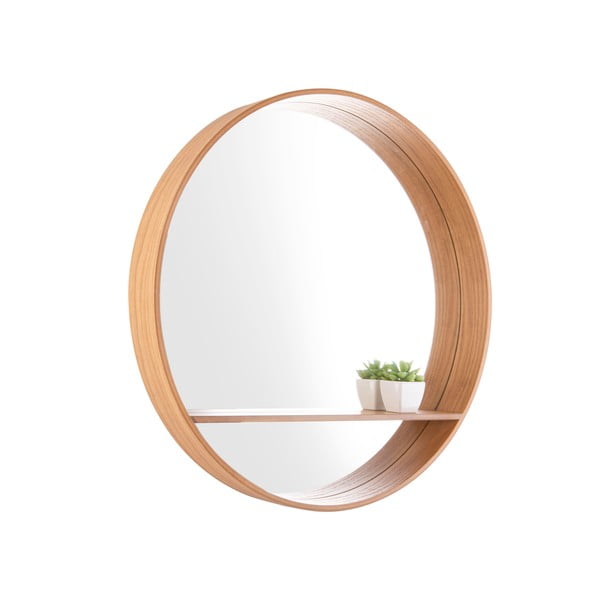Zidno ogledalo s policom s drvenim okvirom ø 61 cm Sheer - PT LIVING-image-2