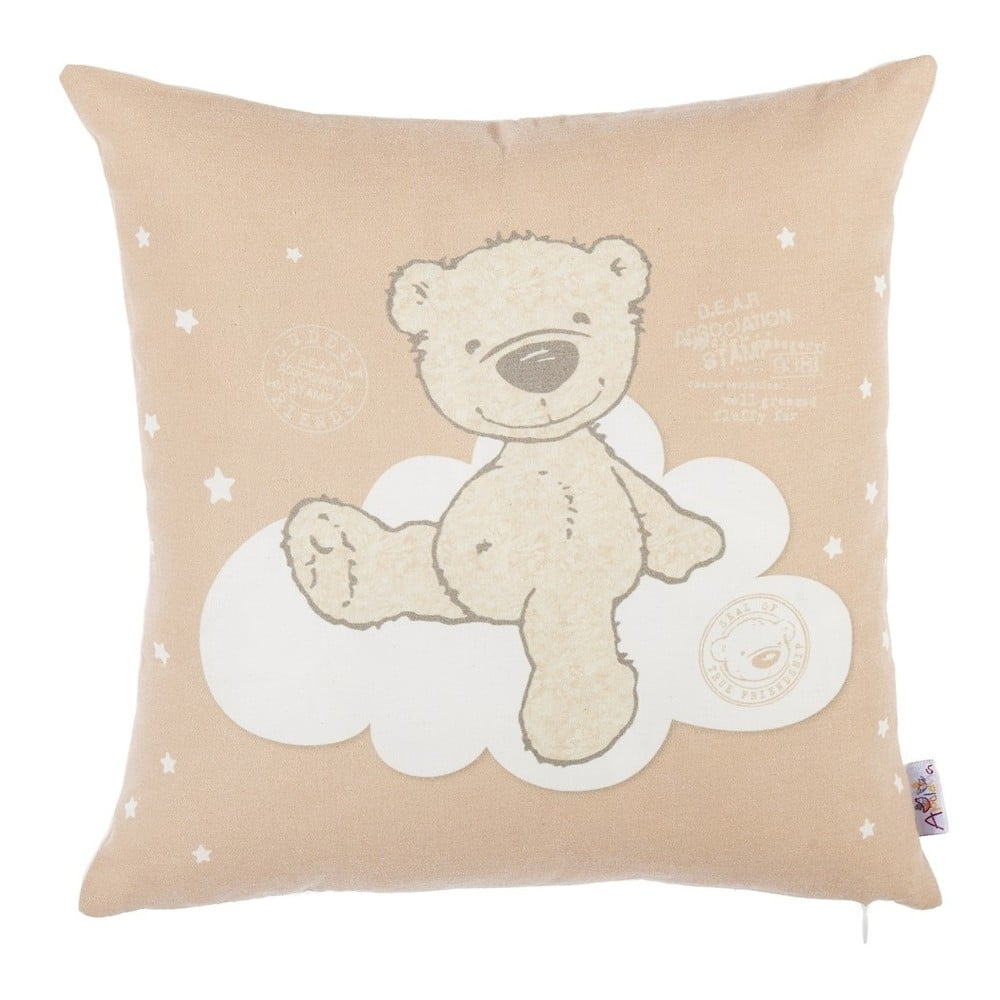 Smeđa pamučna navlaka za jastuk Mike & Co. NEW YORK Bear, 35 x 35 cm