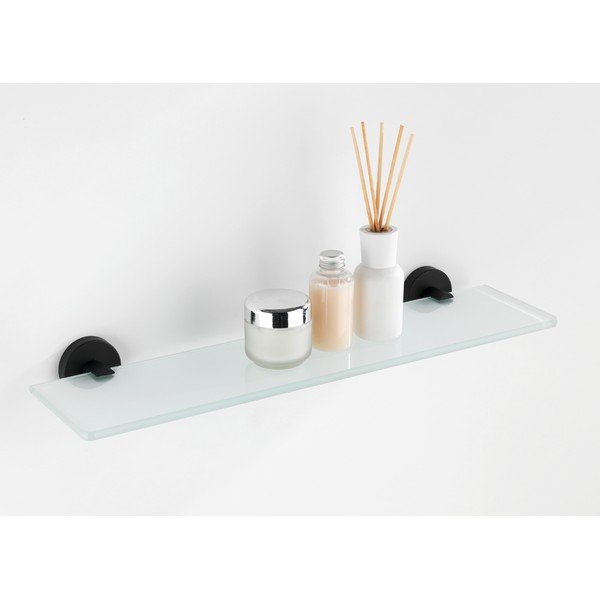 Staklena zidna polica s mat crnim ručkama od nehrđajućeg čelika Wenko Bosio-image-2