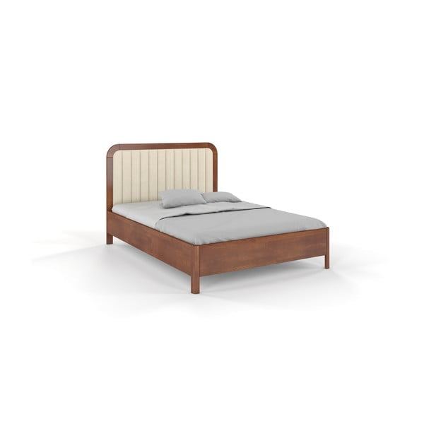 Svjetlo smeđi bračni krevet od masivne bukve 160x200 cm Modena – Skandica