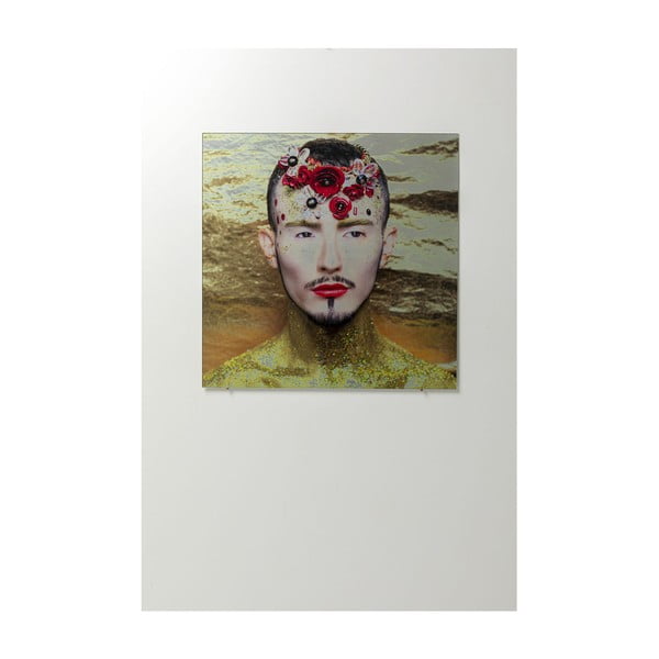 Slika na staklu Kare Design Flower Man, 80 x 80 cm