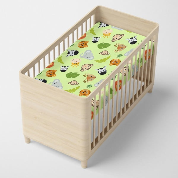 Zelena pamučna plahta s gumicom Mr. Fox Wild, 60 x 120 cm-image-3