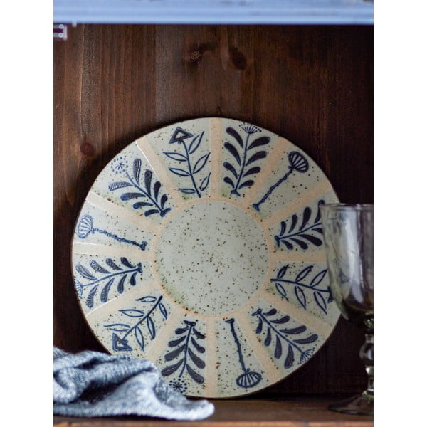 Svijetlo plavi/krem tanjur od kamenine ø 21 cm Leonie – Bloomingville-image-2