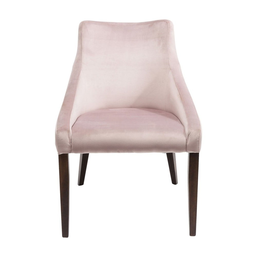 Puderasto ružičasta fotelja s nogama od bukovog drveta Kare Design Mode