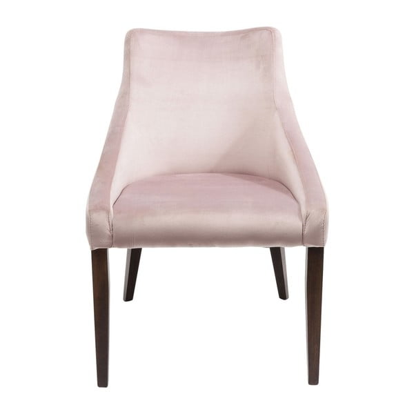 Puderasto ružičasta fotelja s nogama od bukovog drveta Kare Design Mode