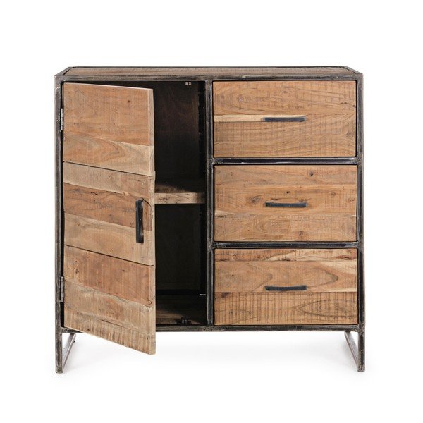 Komoda od masivnog bagrema u prirodnoj boji 90x90x40 cm Elmer – Bizzotto-image-3
