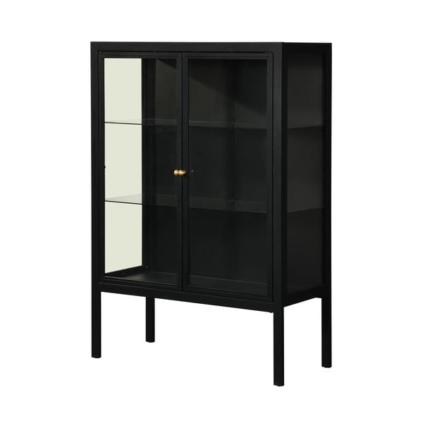 Crna vitrina s dvoja vrata Støraa Alva, visina 140 cm-image-2