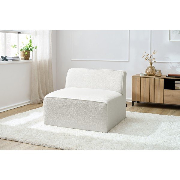 Bijela modularna sjedeća garnitura od bouclé tkanine (srednji modul ) Megeve – Bobochic Paris-image-1