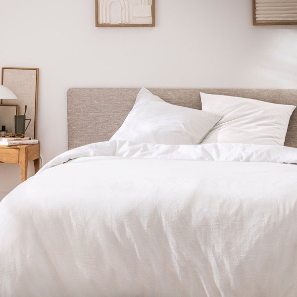 Bijela 3-dijelna pamučna posteljina za bračni krevet/za produženi krevet 240x220 cm Meline – douceur d'intérieur-image-1