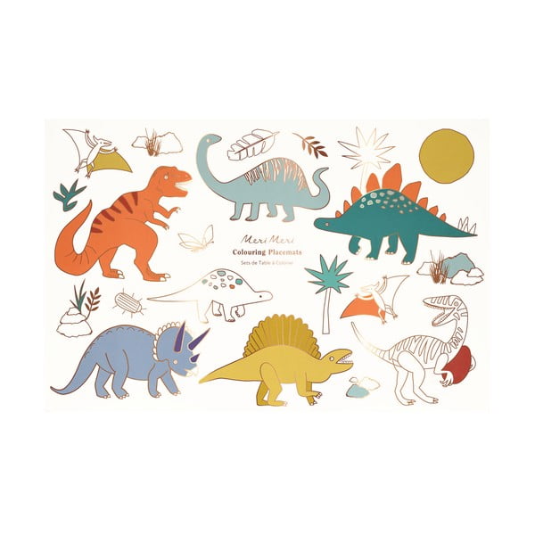 Papirnati podmetač 8 kom 28x42.5 cm Dinosaurs – Meri Meri