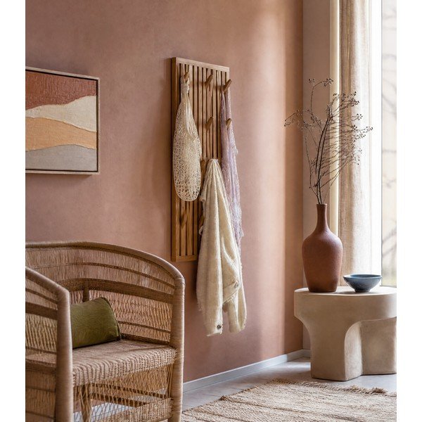 Ploča za vješanje garderobe od punog hrasta u prirodnoj boji 46x100x8 cm Parco – Spinder Design-image-1